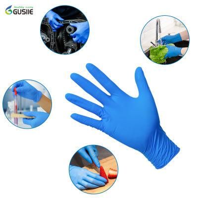 Gusiie Medical Examination Disposable Nitrile Gloves Powder Free Protective Black Large Glove