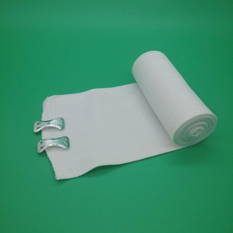 Pure White Color Rebber Elastic Warpping Bandage with Clip