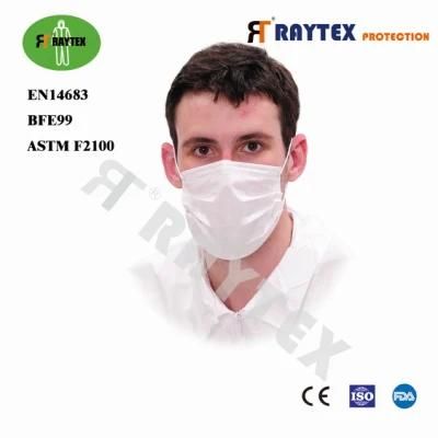 En 14683 Disposable Non Woven 3 Ply Face Mask with High Quality Bfe99 3 Ply Face Mask