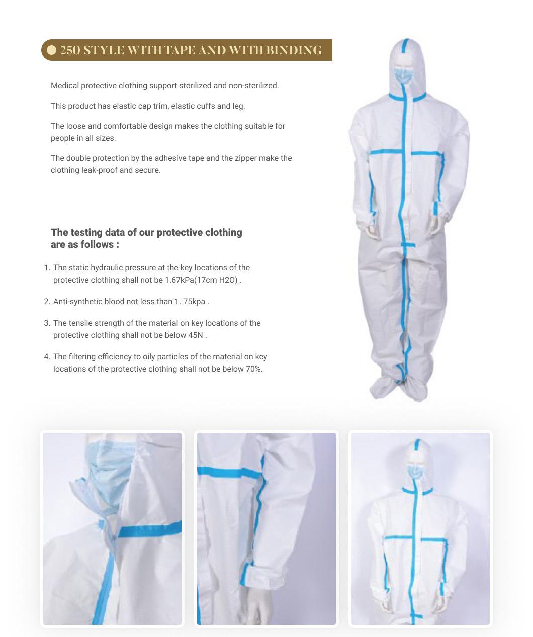 Disposable Isolation Gown Protective Clothing with Knitted Cuff for Hospital Use