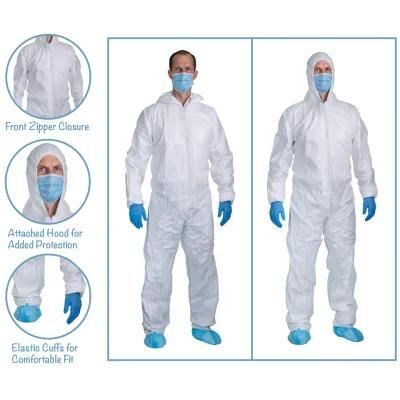 Disposable Suit with Elastic Wrists, Waist, and Ankles