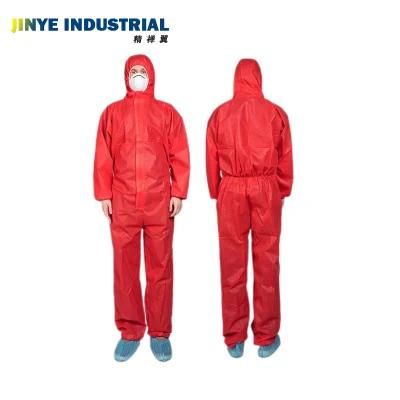 Type 5, 6 SMS Fr Disposable Protective Coverall for General Protection Red