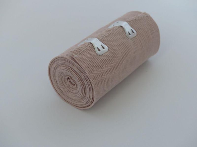 White Color High Compression Elastic Meatl Clip Bandage OEM Color