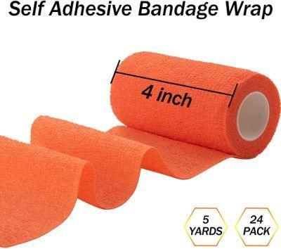 Self Adhesive Bandage Wrap - 2 Inches by 5 Yards All Sports Athletic Tape (Pack of 12) Brown Non-Woven Self Adhesive Bandage