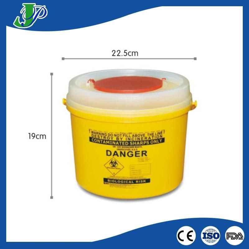 6.5L Round Shaped Hospital Plastic Needle Disposal Sharp Containers