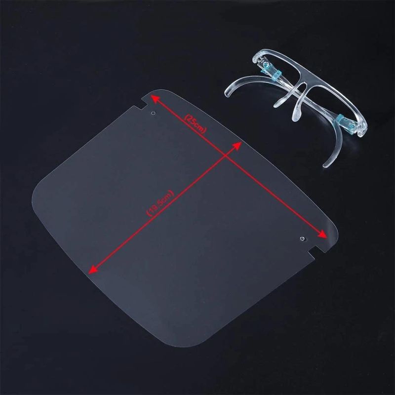 Mdr CE Approved Anti-Fog Wide Clear Plastic Face Shield with Medical Grade Pet Plastic Sheet