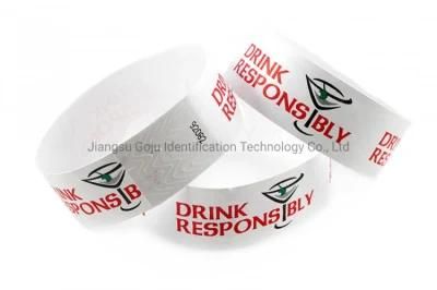 1 Inch Adult Use Tyvek ID Wristband with Custom Logo