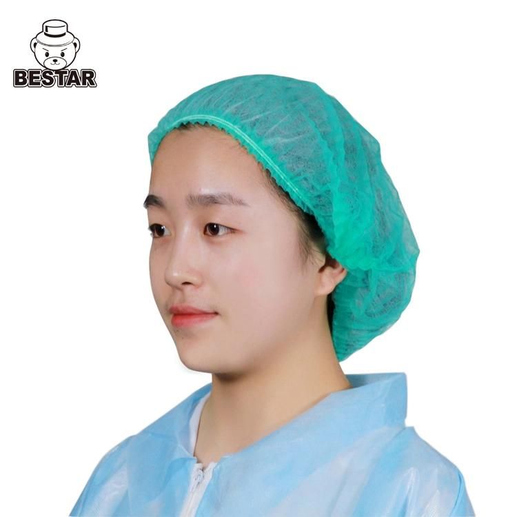 Food Processing Medical Hygiene Rule Disposable Nonwoven Hairnet Clip Cap Mob Cap Beret Cap Surgical Cap