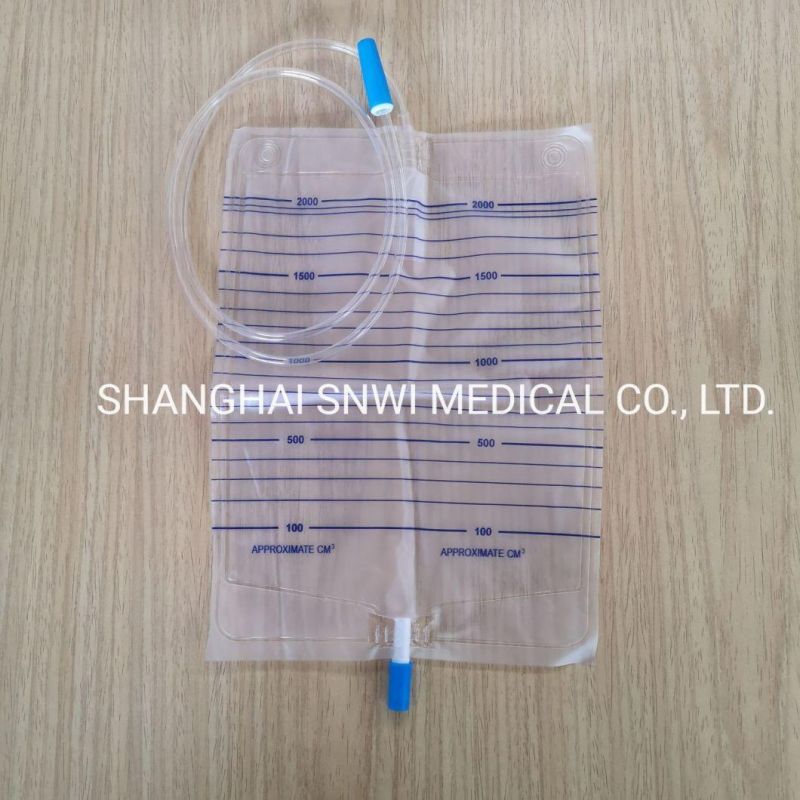 Disposable Sterile Urine Collection Drainage Bag 2000ml with Push-Pull/ T Valve