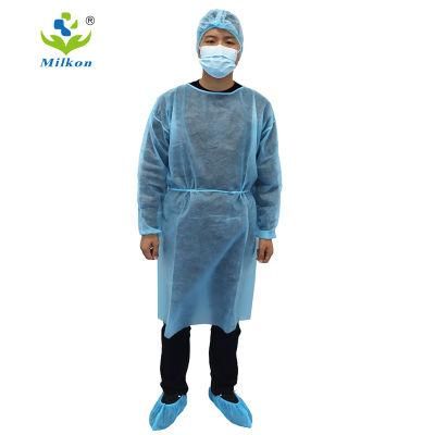 Hospital Surgical Gown Disposable Plastic Waterproof Medical Isolation Gown, CPE Gown for Visitor/Doctor/Nurse/Patient Gown