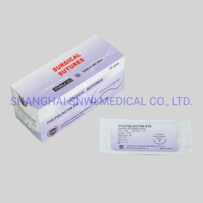 Hot Sale Disposable Medical CE /ISO Absorbent Surgical Suture Vicryl 910 with Needle for Hospital Use