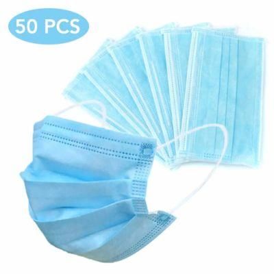 3 Ply Disposable Mask Protective Mask Blue Color 3ply Facemask for Adult Use 3 Layer Disposable Face Mask