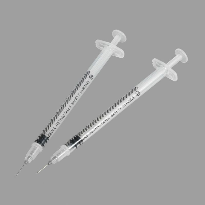 Factory Price Disposable Manual-Retractable Safety Syringe for Hypodermic Injection with CE/FDA Certificate