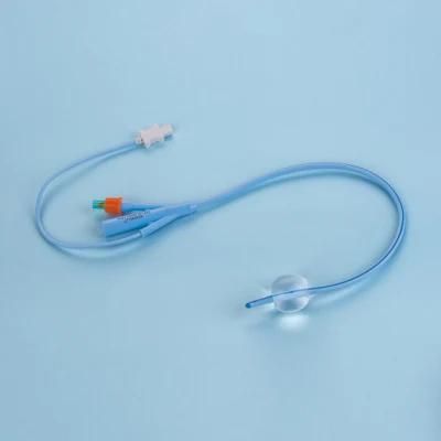 3 Way/ 4 Way Silicone Foley Catheter Round Tipped for Temperature Management with Temperature Sensor Probe