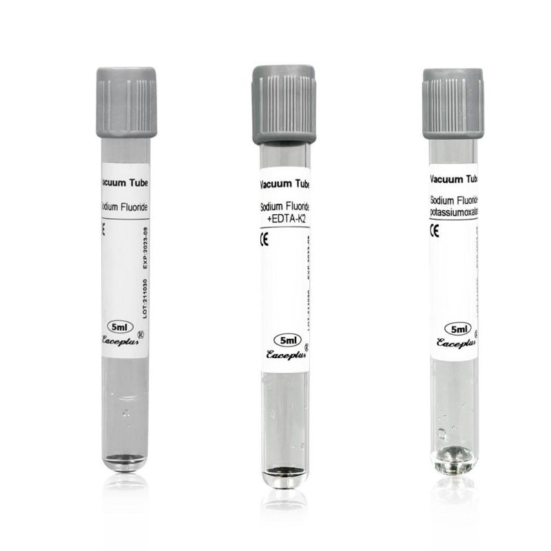 Siny 100PCS/ Rack, 1200PCS/ CTN Grey Cap Sodium Fluoride Tube Glucose Tube Vacuum Blood Collection Tube