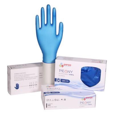 Vinyl Gloves PVC Powder Free Exmaination Medical Grade Blue