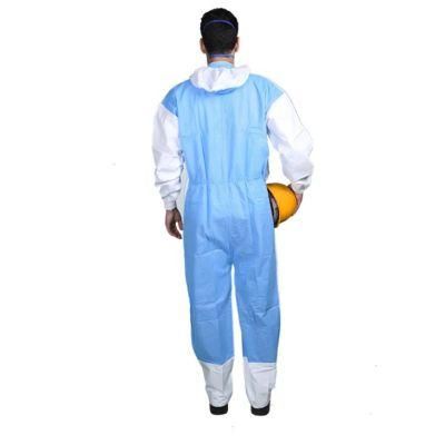 Hooded with Knitted Cuffs, Light Liquid Splash and Hazardous Dust Protection Disposable Coverall