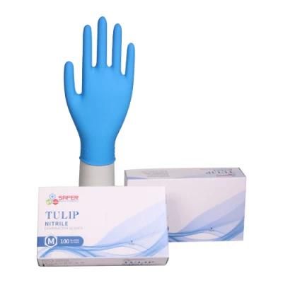 Blue Examination Nitrile Gloves From Malaysia with En455 / ISO 13485