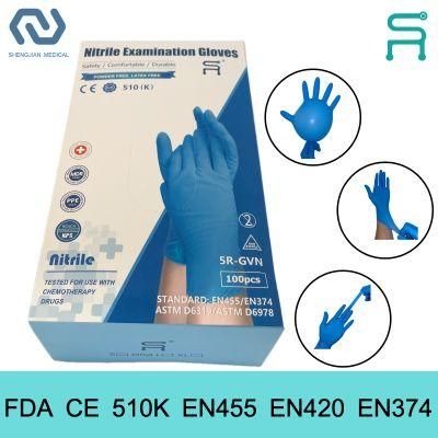 510K En455 Disposable Powder Free Nitrile Examination Gloves