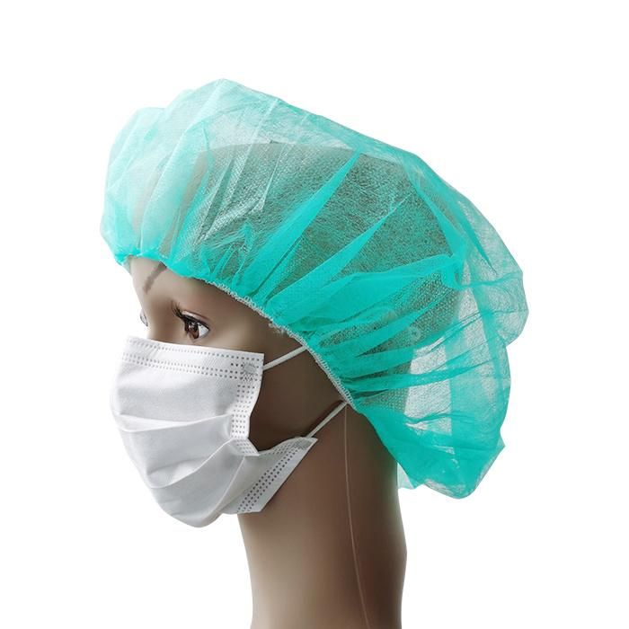 ISO CE FDA SBPP Isolation Hygienic Healthcare Food Service Protection Round Cleanroom Doctor Disposable Hospital Caps with Elastic Edge