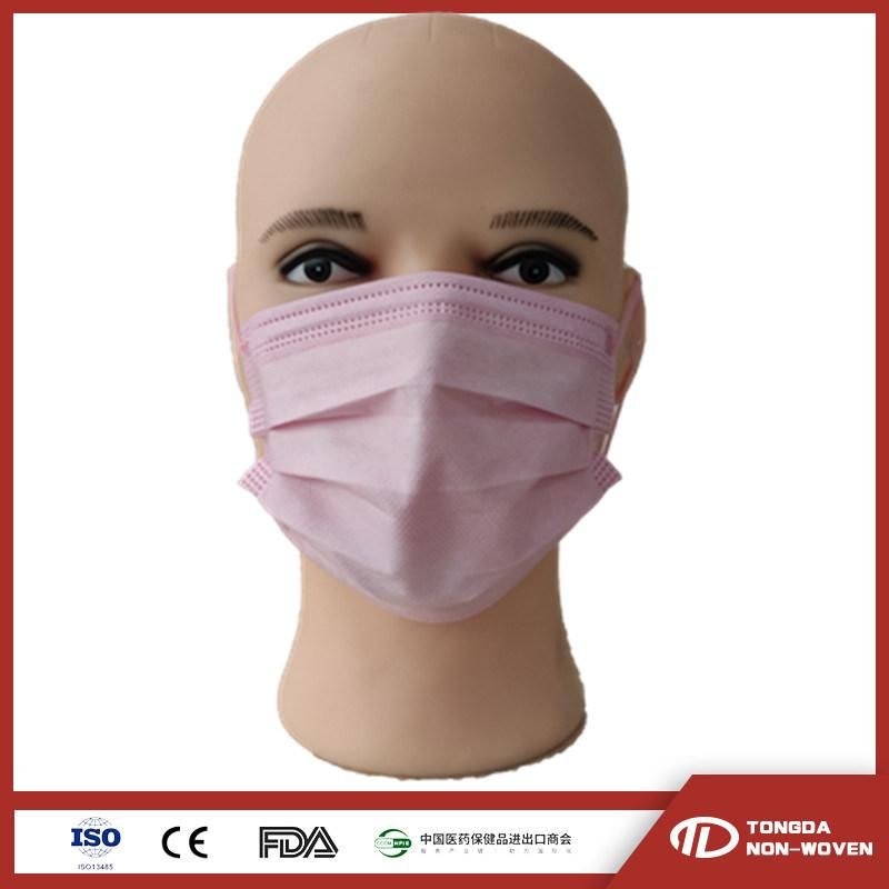 Disposable Pink Color Non Woven Face Masks