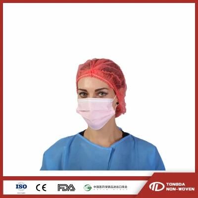 Disposable Non Woven Strip Clip Cap Hair Net Surgical Doctor Hat Round Mob Cap