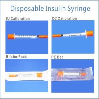 Disposable Sterile Insulin Syringes 1ml
