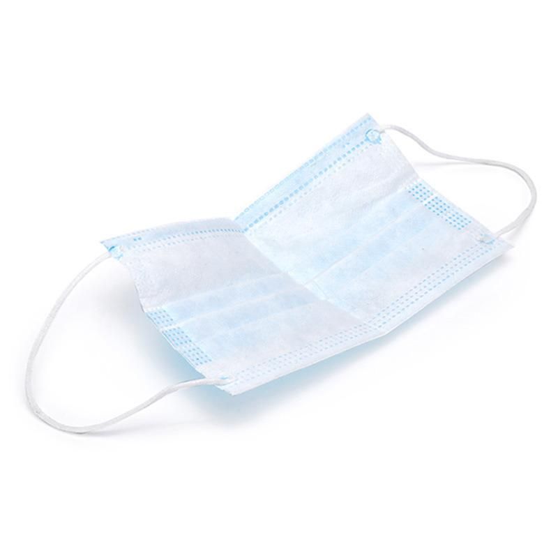 White List FDA CE Approved Anti Dust Pm2.5 Virus Bfe>99% Respirator 3 Layers Disposable Non Woven Fabric Blue Earloop Surgical Face Mask