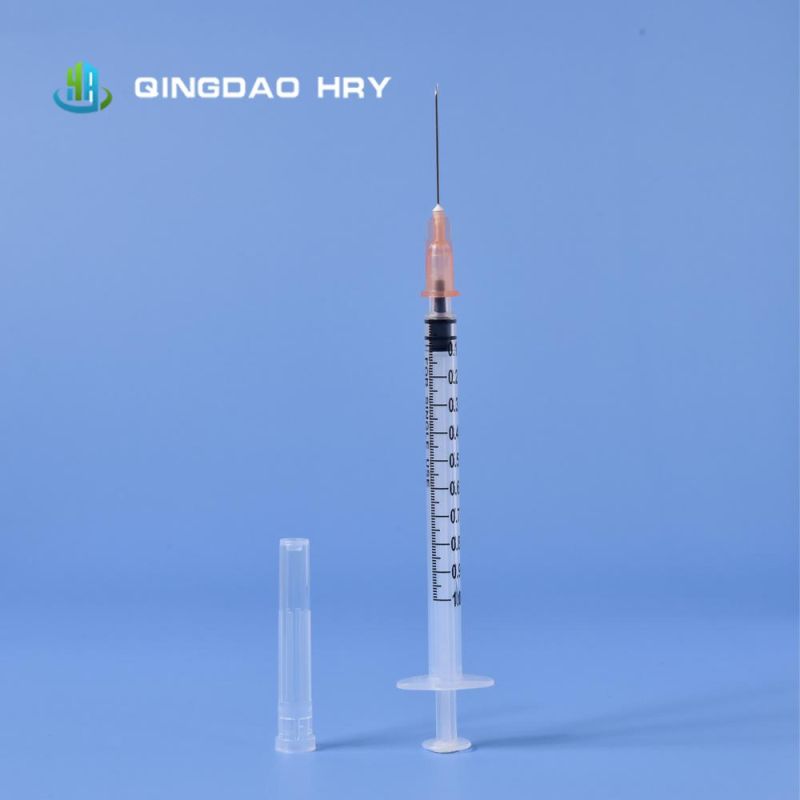 3-Part Disposable Syringe 1ml Luer Slip & Luer Lock with Needle Eo Sterilized Fast Delivery
