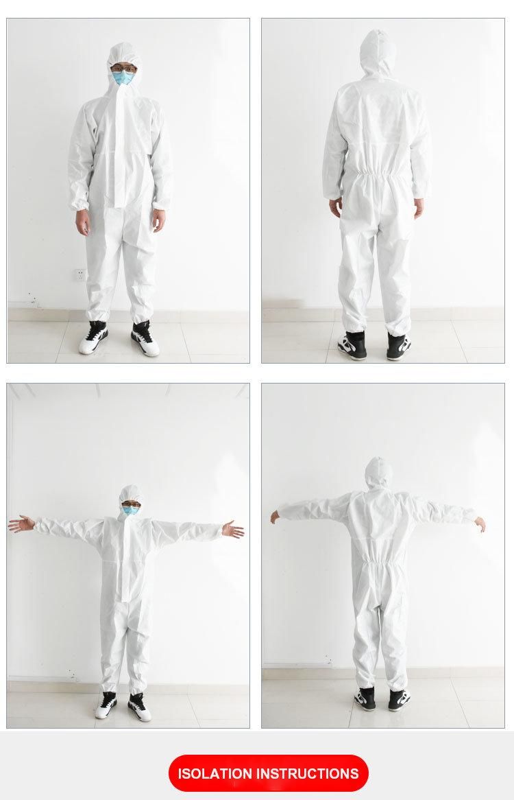 Stock High Quality Disposable Sterile Coverall Safety Isolation Gown Suit