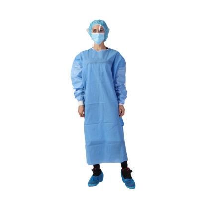 Disposable Knitted Cuff Anti-Static Water Proof Surgical Gown Lab Visitor Gowns