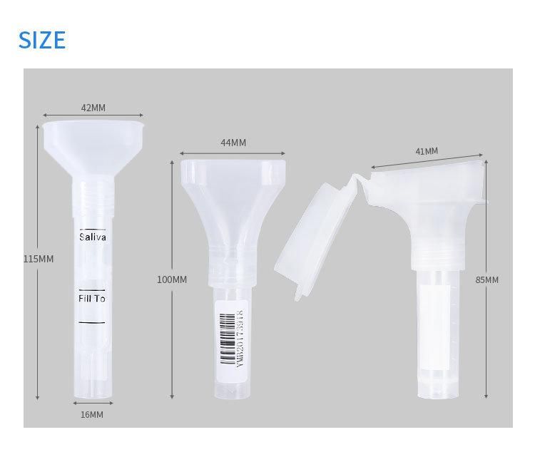 CE/FDA Certificated DNA Disposable Saliva Transport Test Collecting Tube