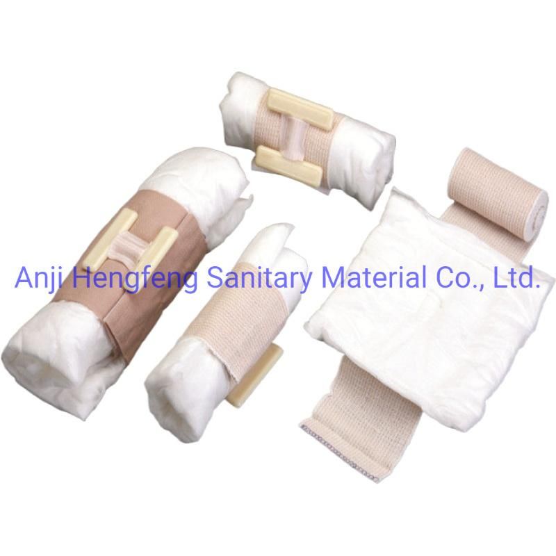 Mdr CE Approved Hot Sale Hf J-2 First Aid Bandage with Elastic Bandage and Cotton Pad