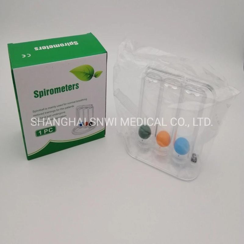 Medical Supply Breathing Lung Exerciser Three Balls Portable Spirometer