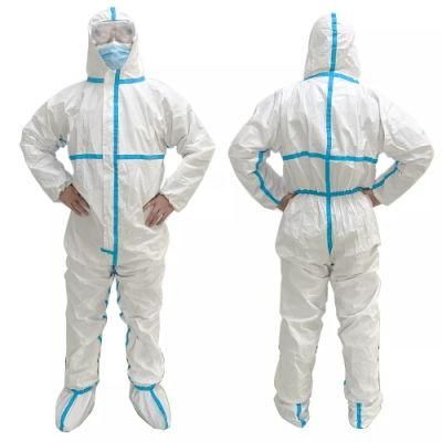 Protective PP/SMS/Microporous Coverall with Head Cover with Shoe Cover Factory OEM