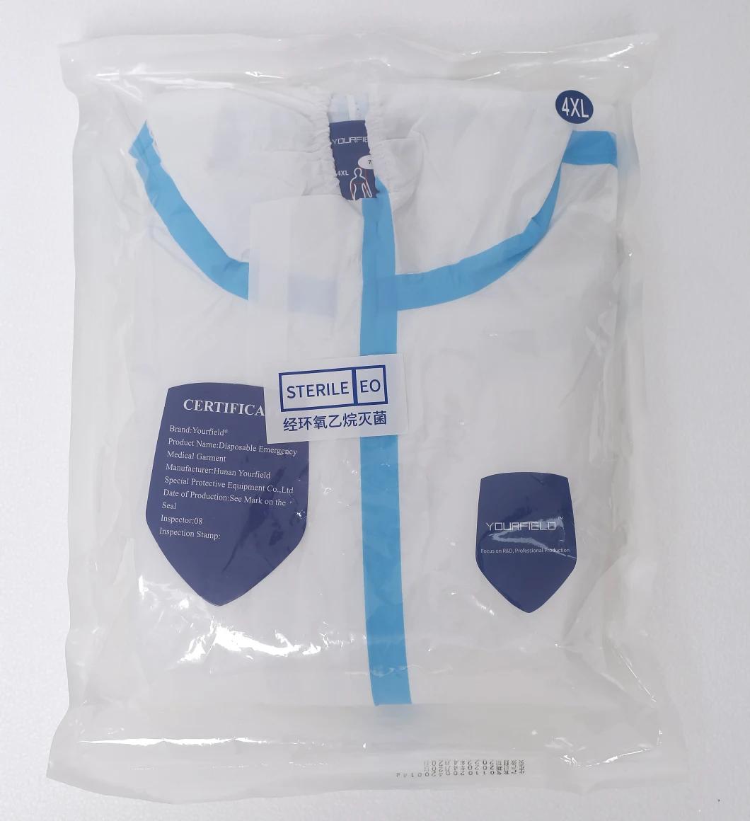 One-Piece Sterile Disposable Medical Protective Coverall Without Boot Cover