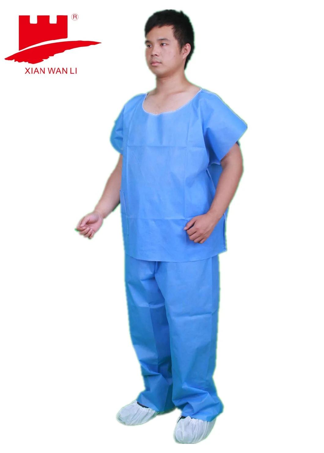 Disposable Biodegradable Medical Supplies SMS Patient Pajamas for Hospital
