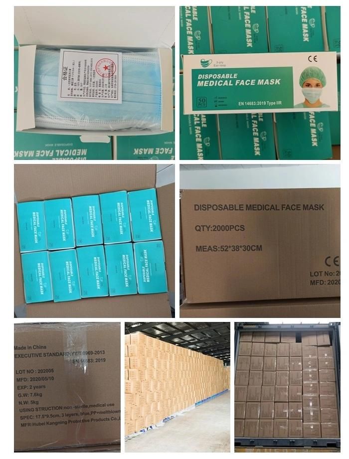 3-Ply Blue Surgical Disposable Face Mask ASTM Level 2 98% Pfe Medical Grade Procedure Face Mask with CE ISO 13485 FDA