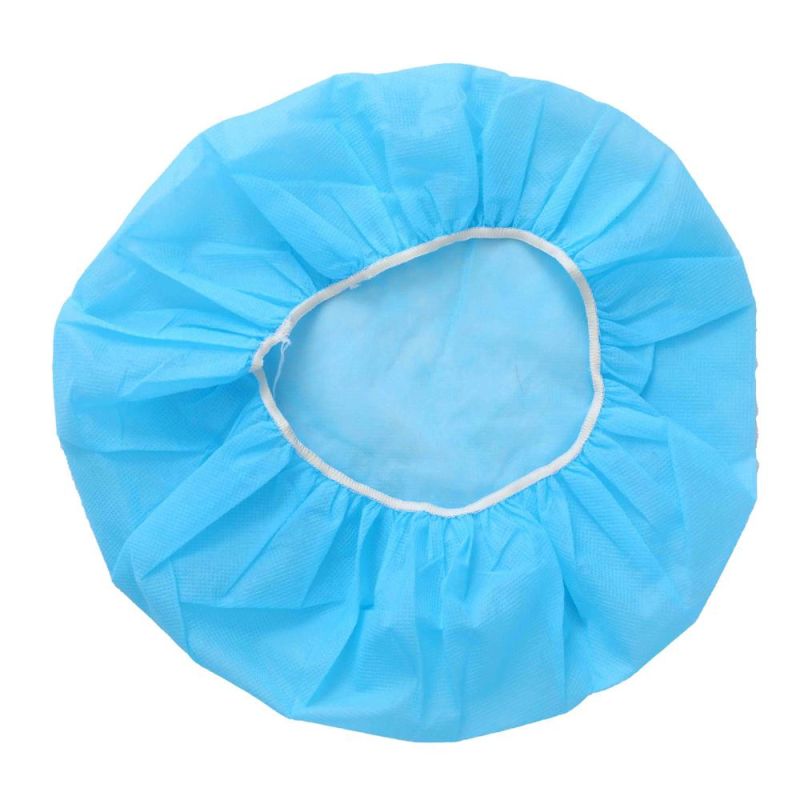 Hubei Wenmai China Medical Breathable Lightweight Spp Disposable Blue 21" Round Bouffant Cap Factory with CE Appoval