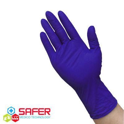 Cobalt Blue Color Disposable Examiantion Nitrile Gloves for Health Care