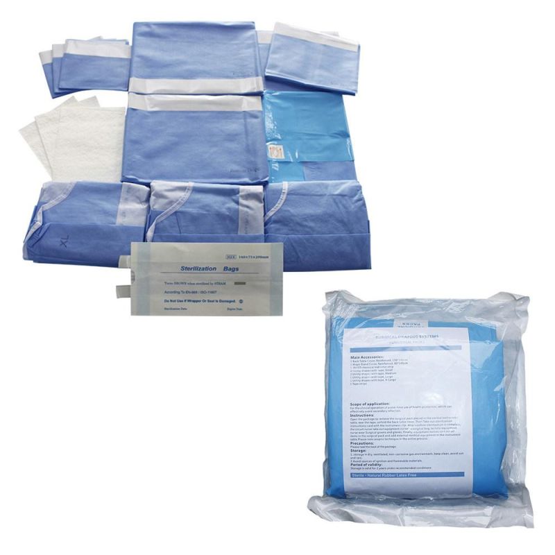 Hospital Sterile Disposable Non Woven Medical Surgery Surgical Delivery Universal Drape Kit Pack