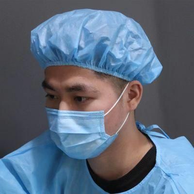 Customized Disposable Blue PP+PE Nonwoven Bouffant Cap