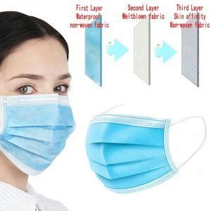 17.5*9.5cm Disposable Factory Stock Non-Woven Civil 3 Ply Protective Blue Face Masks