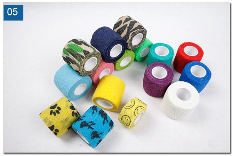 Custom Printed Non Woven Wrap Medical Cohesive Animal Wound Elastic Self Adhesive Bandage