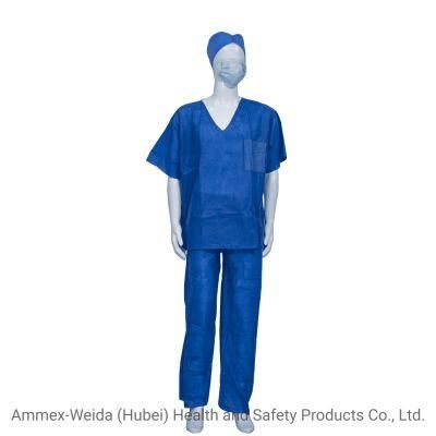 Disposable Scrub Suit with Shirt and Pants/SMS Material Disposable Shirt and Pants