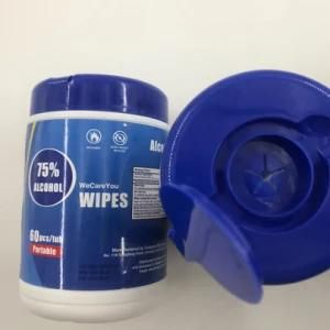 9.5*9.5cm, Bucket Packed 75% Alcohol Multi-Surface Disinfecting Wipes