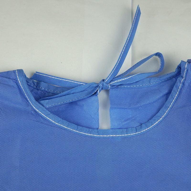 Disposable AAMI PB70 Level 3/En13795 Sterile or Non Sterile SMS45GSM Enhanced/Reinforced Surgical Gown