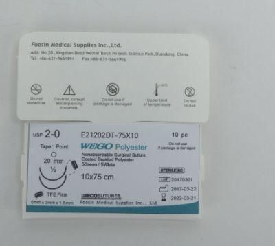 Polyester Non-Absorbable Surgical Sutures with Pledget