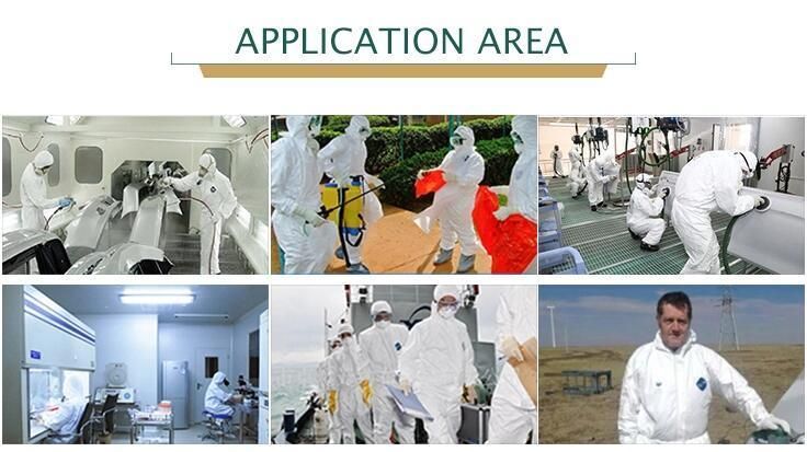 White List Factroy Asbestos Removal Suits Impermeable Waterproof Coverall Type 5/6 Protective Workwear