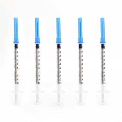 0.5ml 1ml 2ml 3ml 5ml 10ml 30ml 60ml White Plastic Disposable Luer Lock or Luer Slip Syringe with Needle